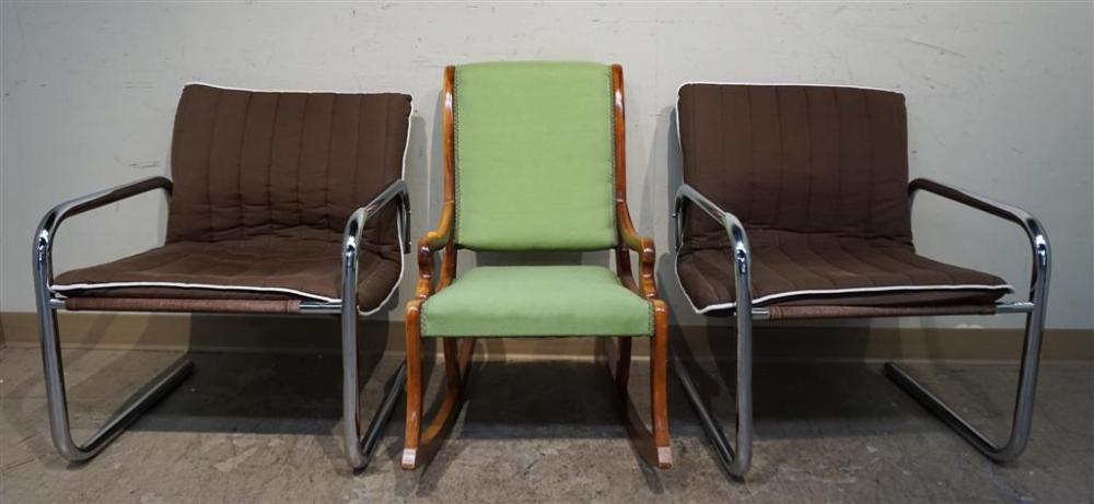 TWO CONTEMPORARY CHROME PLATED