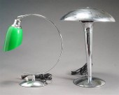 TWO CONTEMPORARY CHROME TABLE