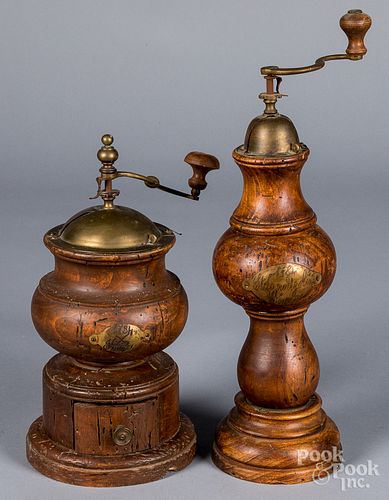 TWO CONTEMPORARY COFFEE GRINDERSTwo
