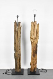 TWO CONTEMPORARY DRIFTWOOD FLO