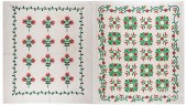 TWO CONTEMPORARY FLORAL APPLIQ