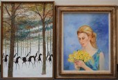 TWO CONTEMPORARY FRAMED ACRYLI