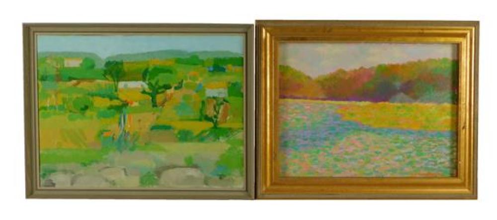 TWO CONTEMPORARY FRAMED OILS,