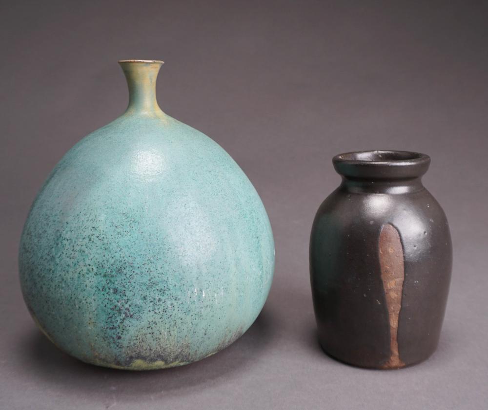 TWO CONTEMPORARY GLAZED CERAMIC