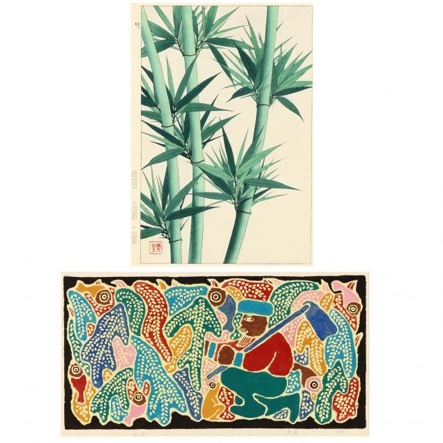 TWO CONTEMPORARY JAPANESE WOODBLOCK