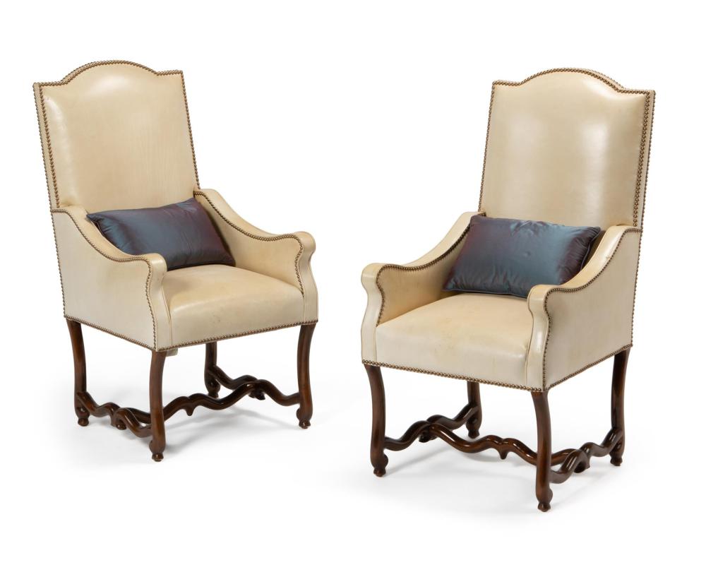 TWO CONTEMPORARY LEATHER