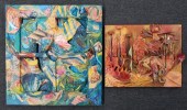 Two contemporary mixed media w