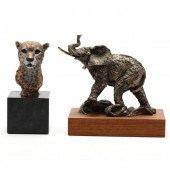 TWO CONTEMPORARY SCULPTURES OF