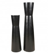 TWO CONTEMPORARY STAINED WOOD