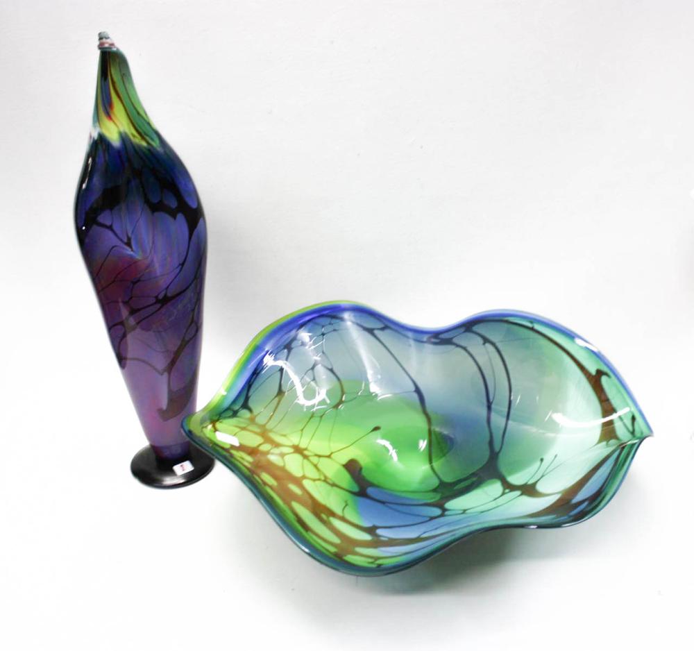 TWO CONTEMPORARY STUDIO ART GLASS