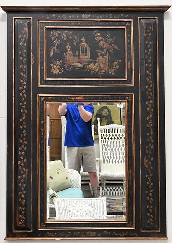 TWO CONTEMPORARY TRUMEAU MIRRORS,