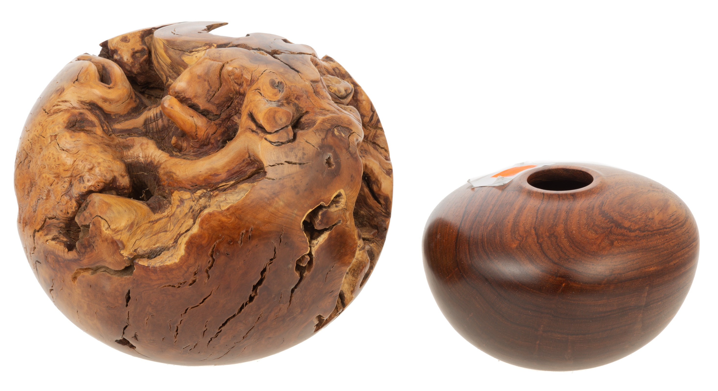 TWO CONTEMPORARY WOOD PIECES Both