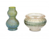 TWO CONTINENTAL ART GLASS TABL