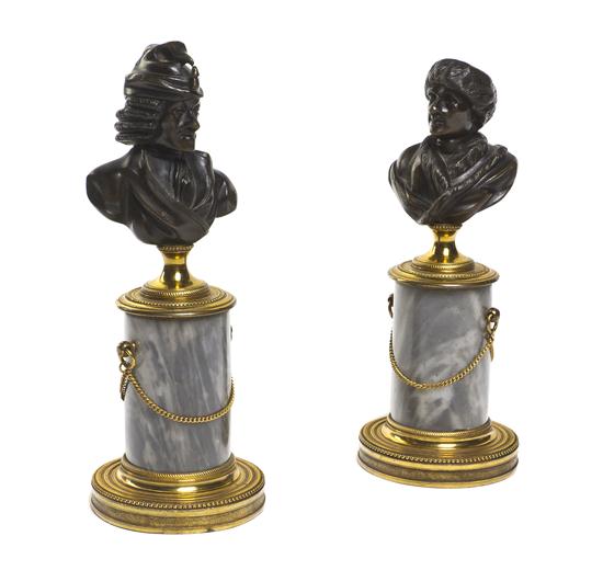 Two Continental Bronze Busts each