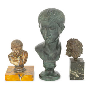 Two Continental Bronze Busts of