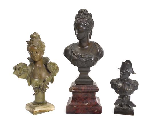 Two Continental Bronze Busts one