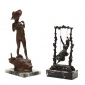 TWO CONTINENTAL BRONZE FIGURE