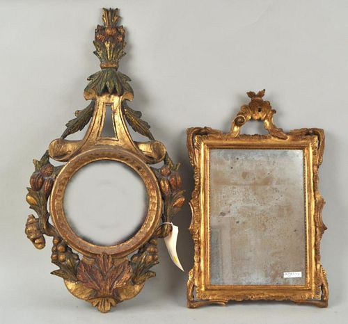 TWO CONTINENTAL CARVED WOOD GILT
