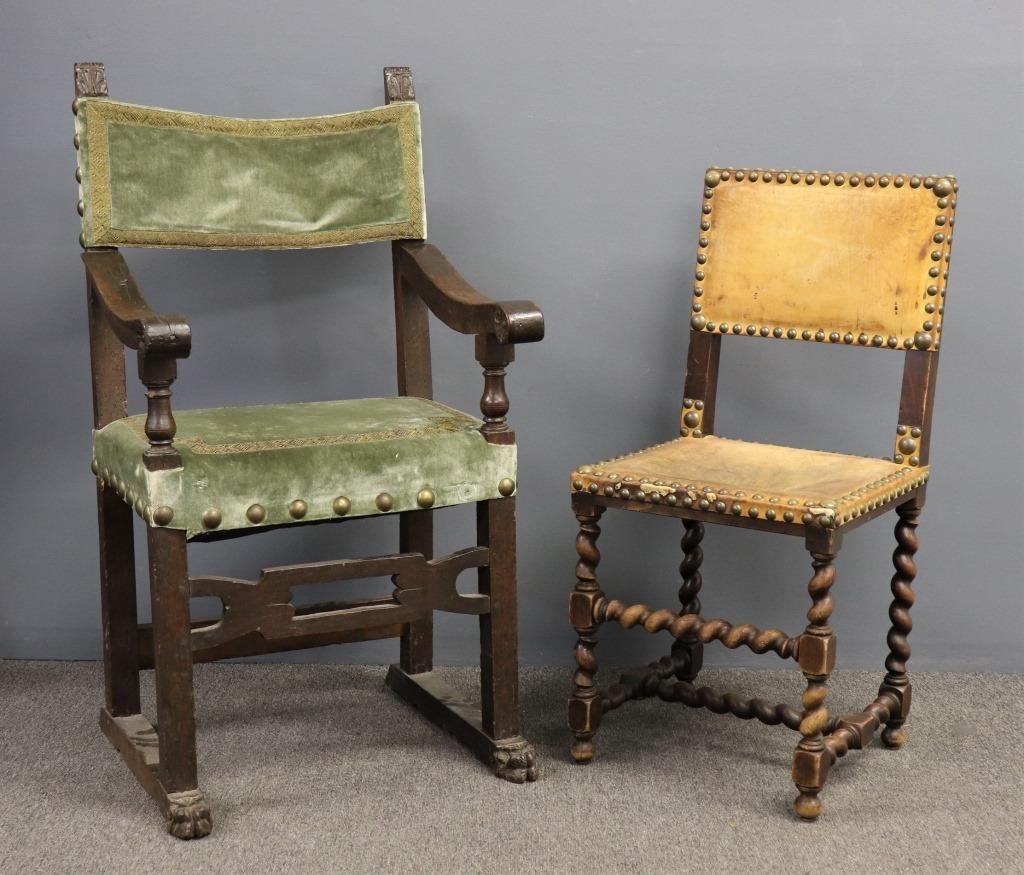 Two Continental chairs, to