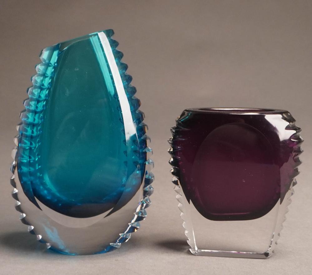 TWO CONTINENTAL COLORED CRYSTAL