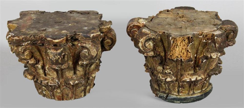 TWO CONTINENTAL CORINTHIAN CARVED