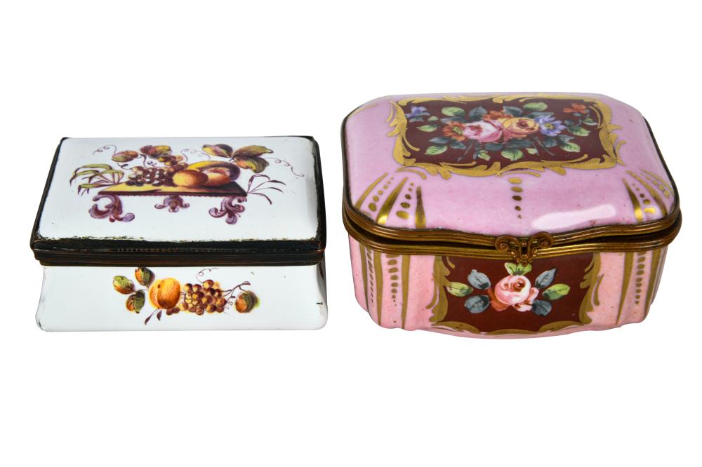 TWO CONTINENTAL ENAMEL TABLE