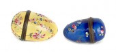 Two Continental enameled nutme