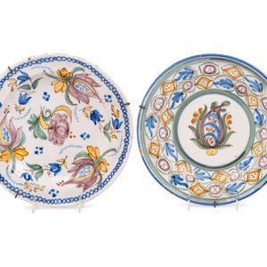 Two Continental Faïence Plates Late