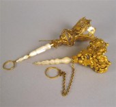 Two Continental gilt metal and