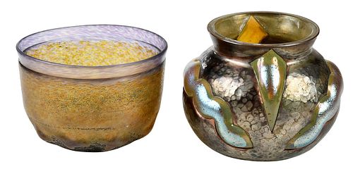 TWO CONTINENTAL GLASS VASES20th