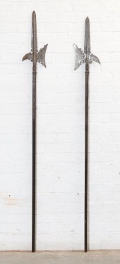 TWO CONTINENTAL HALBERDS, 16TH