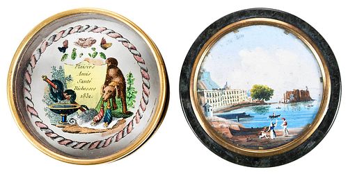 TWO CONTINENTAL HAND PAINTED