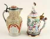 TWO CONTINENTAL LIDDED BEER ST