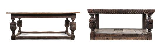 *Two Continental Oak Tables each of