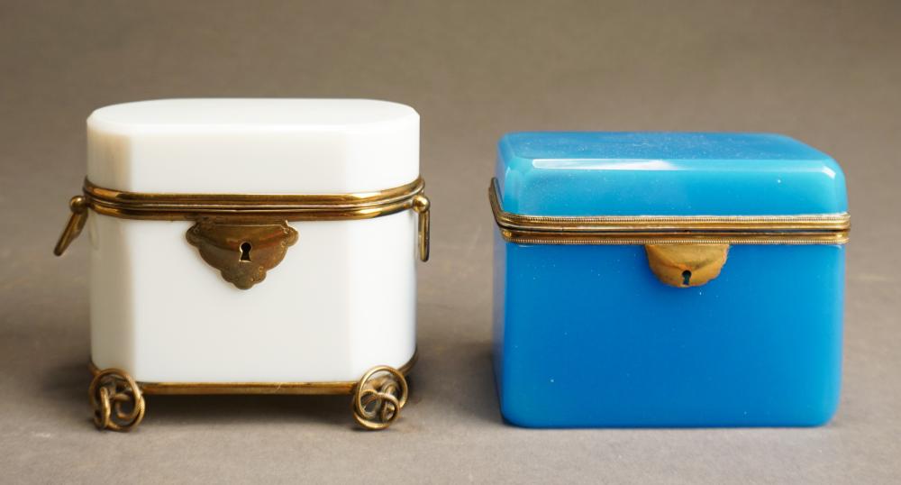TWO CONTINENTAL OPAQUE WHITE AND