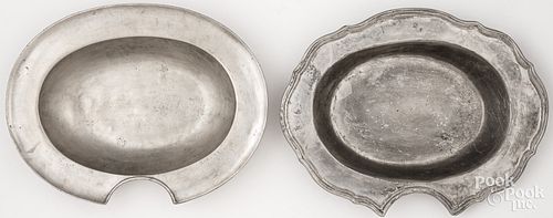 TWO CONTINENTAL OVAL PEWTER