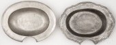 TWO CONTINENTAL OVAL PEWTER BA