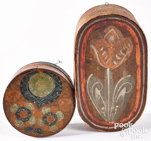TWO CONTINENTAL PAINTED BENTWOOD