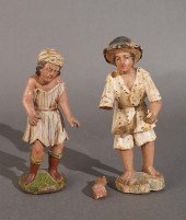 TWO CONTINENTAL PAINTED CARVED