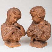 TWO CONTINENTAL PAINTED EARTHE