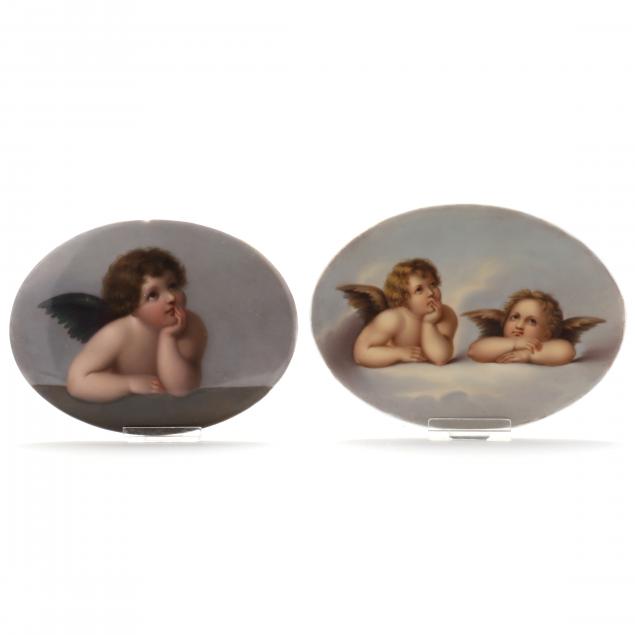 TWO CONTINENTAL PAINTED PORCELAIN