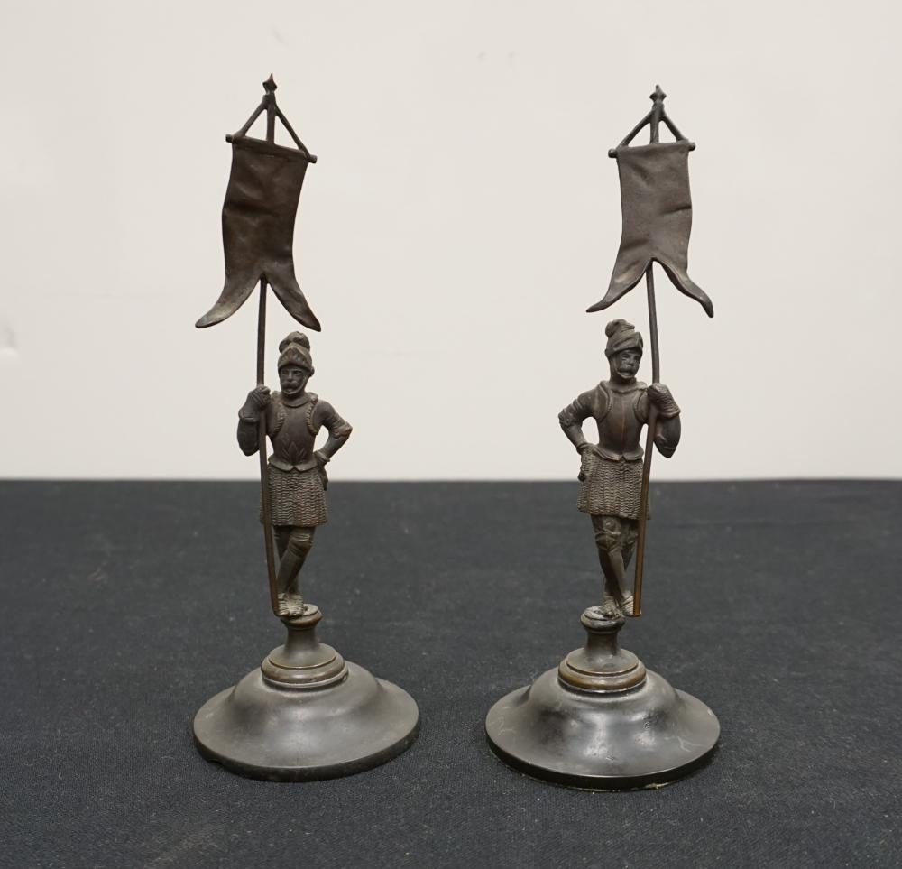 TWO CONTINENTAL PATINATED METAL