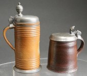 TWO CONTINENTAL PEWTER MOUNTED