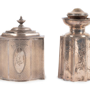 Two Continental Silver Tea