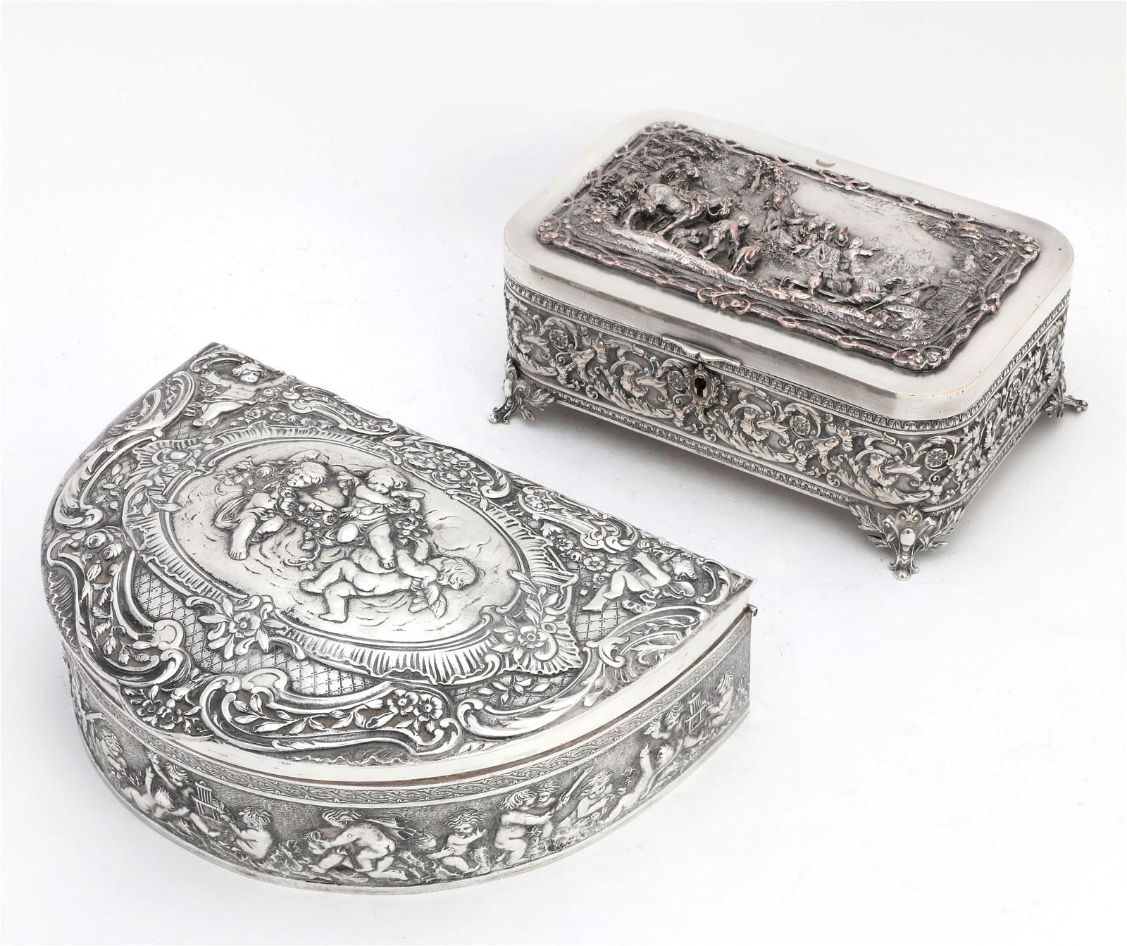 TWO CONTINENTAL SILVERPLATE TABLE