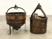 TWO CONTINENTAL STAVED OAK AND