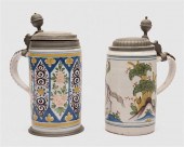 TWO CONTINENTAL TIN GLAZED EAR