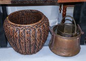 TWO COPPER ALLOY VESSELS; OVER