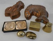 TWO COPPER FOOD MOLDS AND ASSO