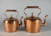 TWO COPPER KETTLES, ENGLISH, C